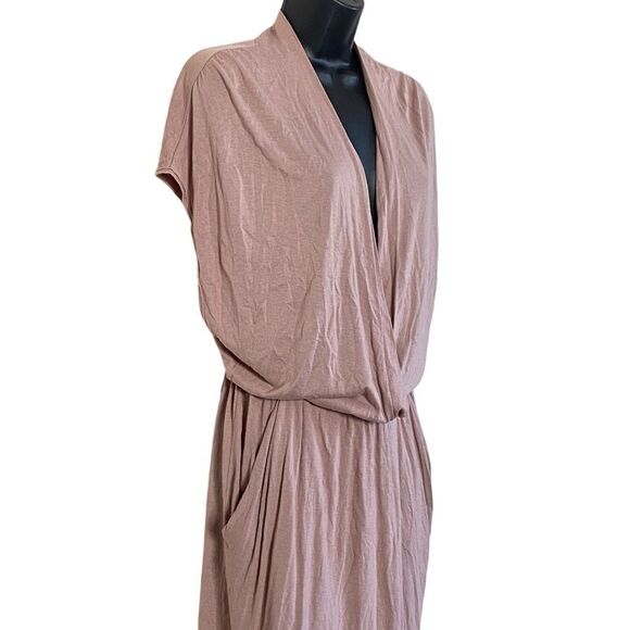 Wilfred Aritzia Blush Pink Drape Front Knee Length Dress Sz S - Picture 6 of 14